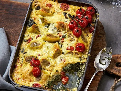 Maultaschen-Spinat-Auflauf